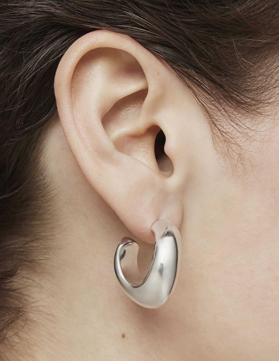 Aretes de aro Galia Basics de plata P 925 con acabado brillante 6