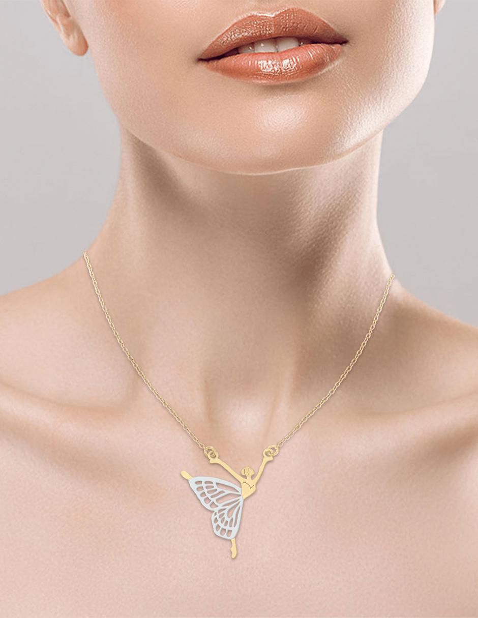 Colgante Y Dije de bailarina aubrey de oro amarillo 14 K 2