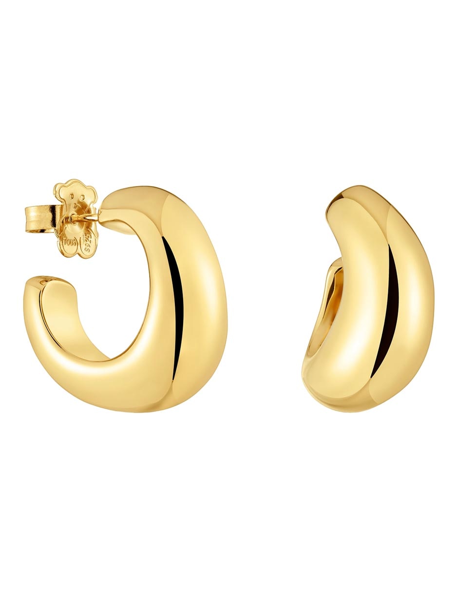 Aretes de aro Galia Basics de plata P 925 con acabado baño de oro 1