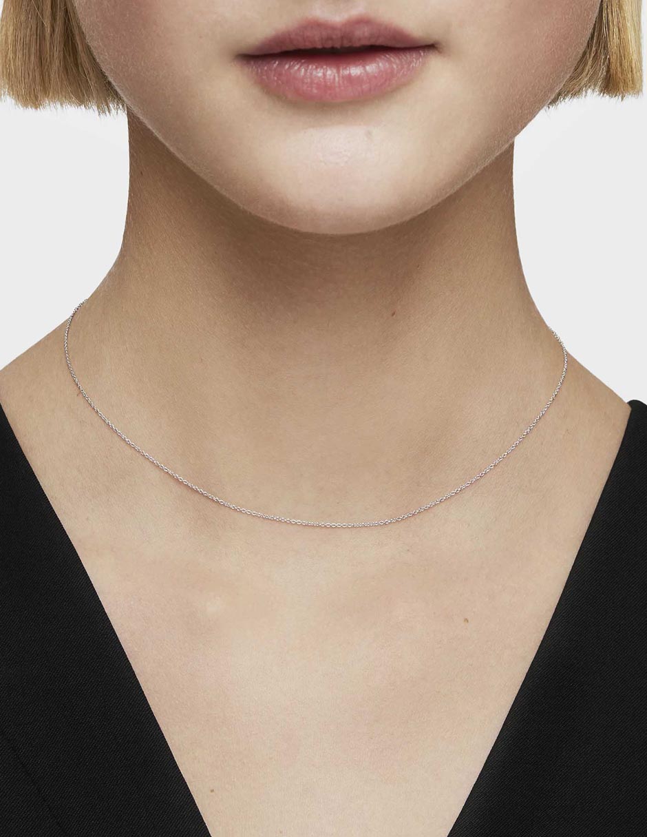 Collar de eslabones de oro blanco 18 K 6