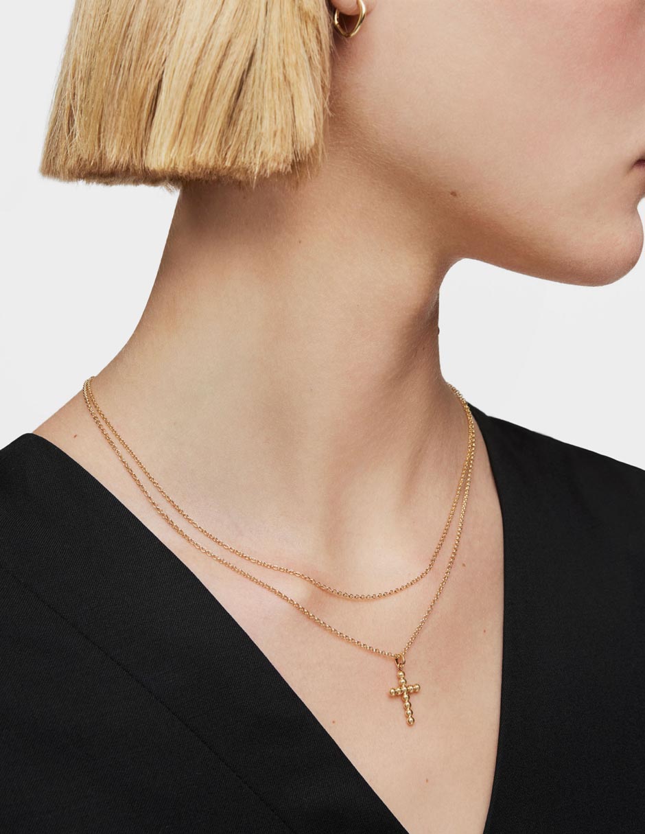 Dije de cruz basics de oro amarillo 18 K 5