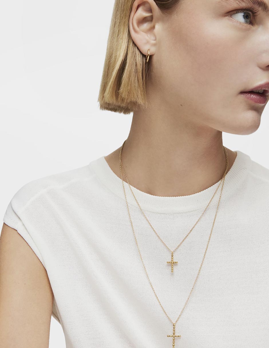 Dije de cruz basics de oro amarillo 18 K 5