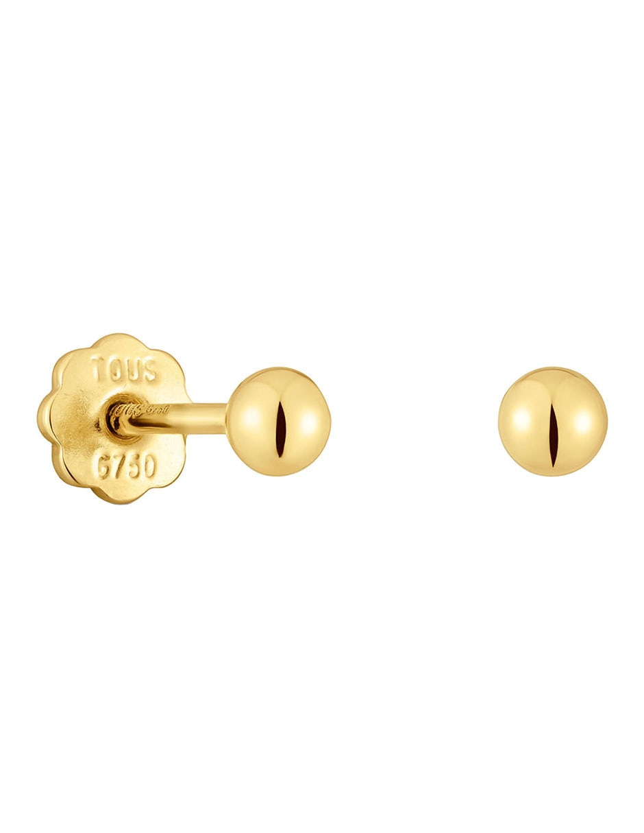Broqueles de esfera de oro amarillo con acabado brillante