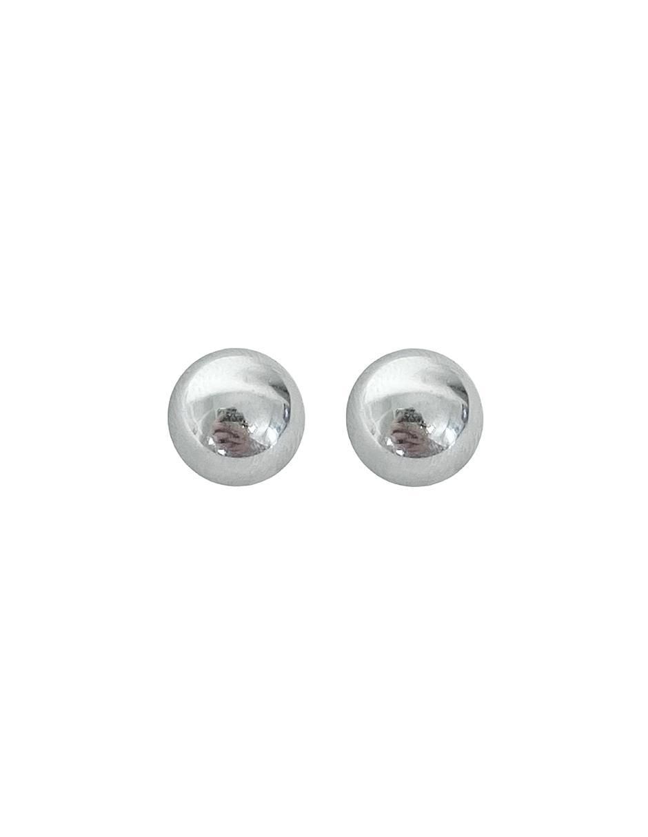 Broqueles redondos de oro blanco con acabado brillante Broqueles redondos de oro blanco con acabado brillante