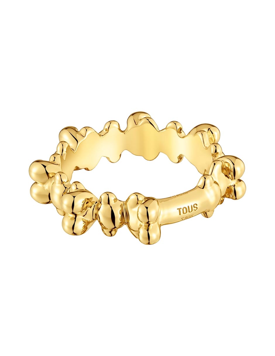 Anillo de oso Bold Bear de plata P 925 con acabado baño de oro 2