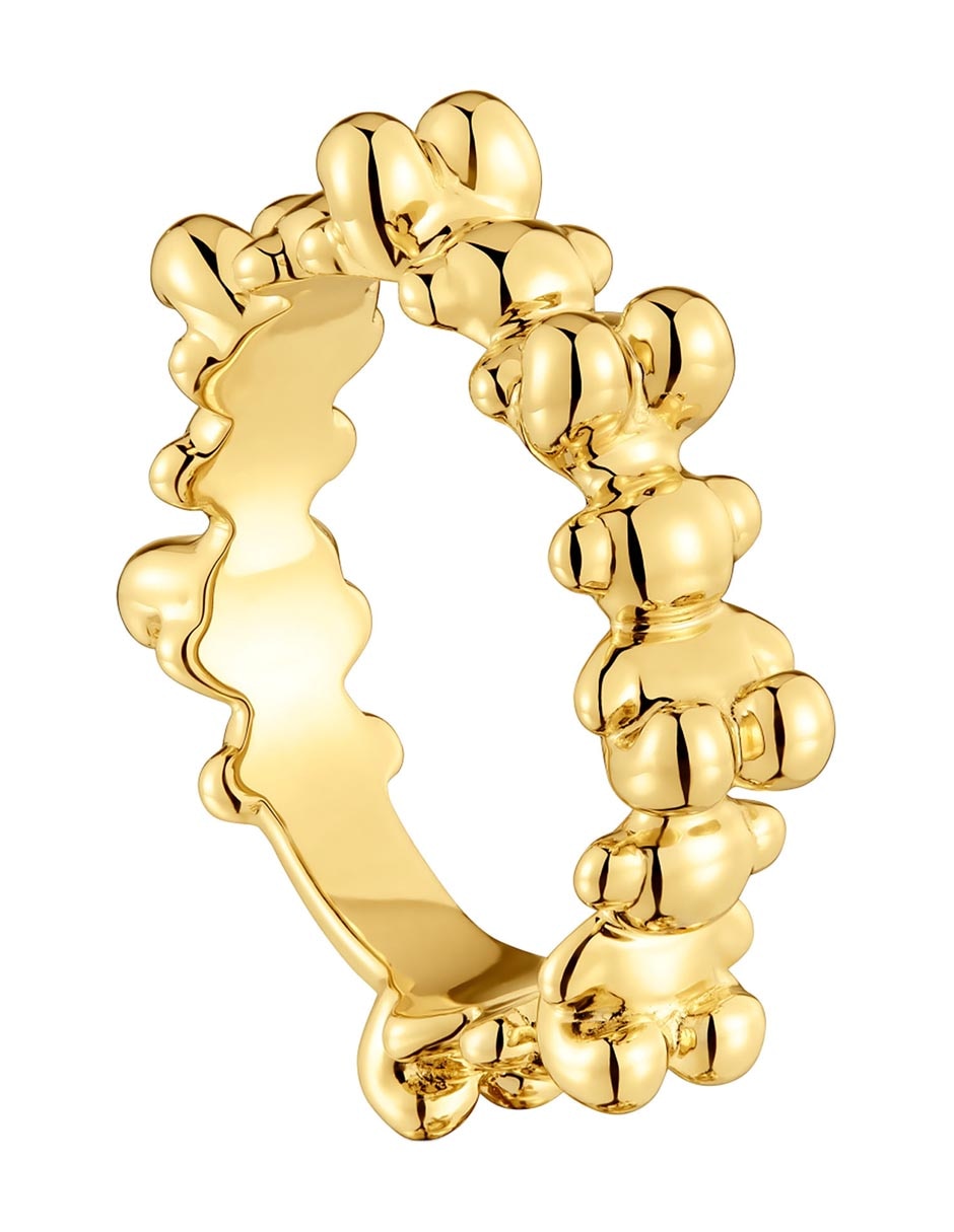 Anillo de oso Bold Bear de plata P 925 con acabado baño de oro 3
