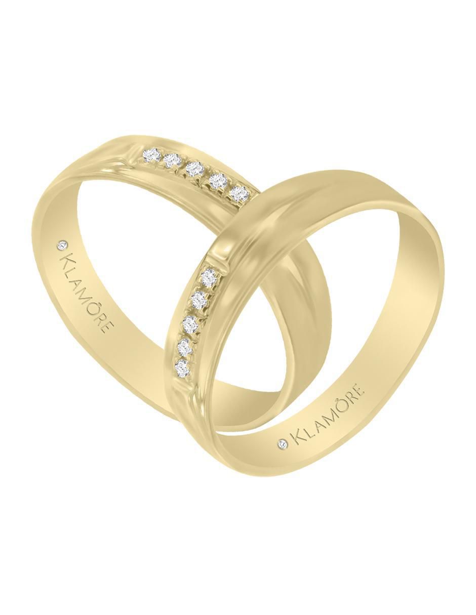 Argolla "de" oro 14 k klamore diamante