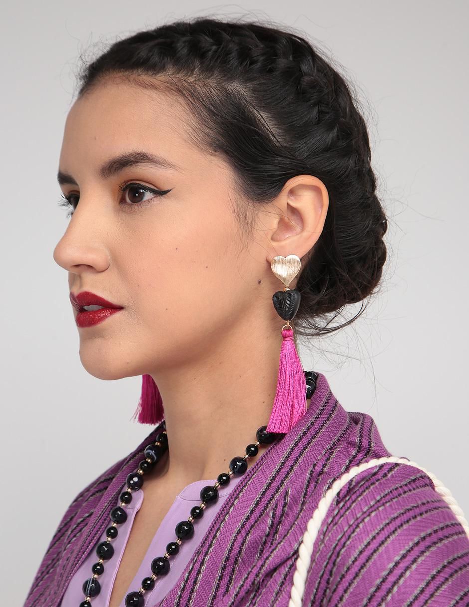 Aretes de corazón con acabado martillado 3