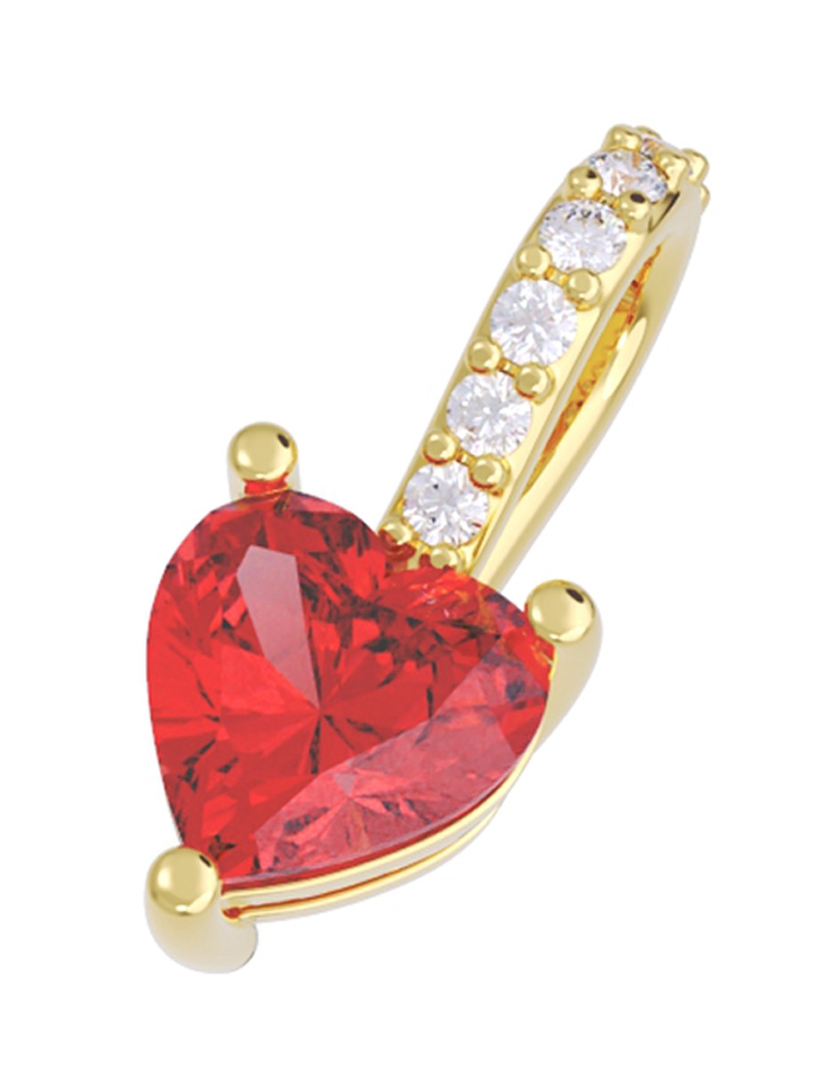Charm de corazón de oro amarillo 14 K 4
