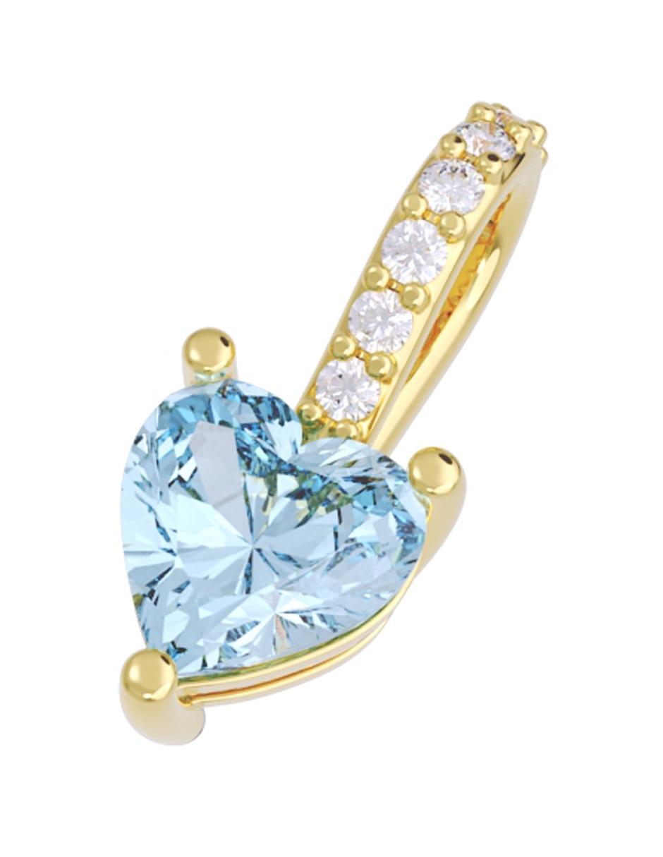 Charm de corazón de oro amarillo 14 K 4