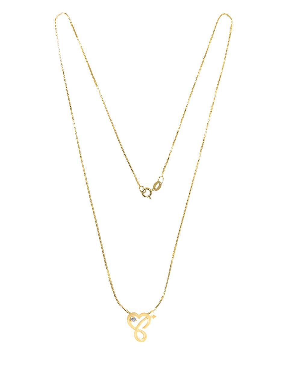 Colgante y dije "de" corazón fianelli amore sin temática "de" oro 14 k diamante