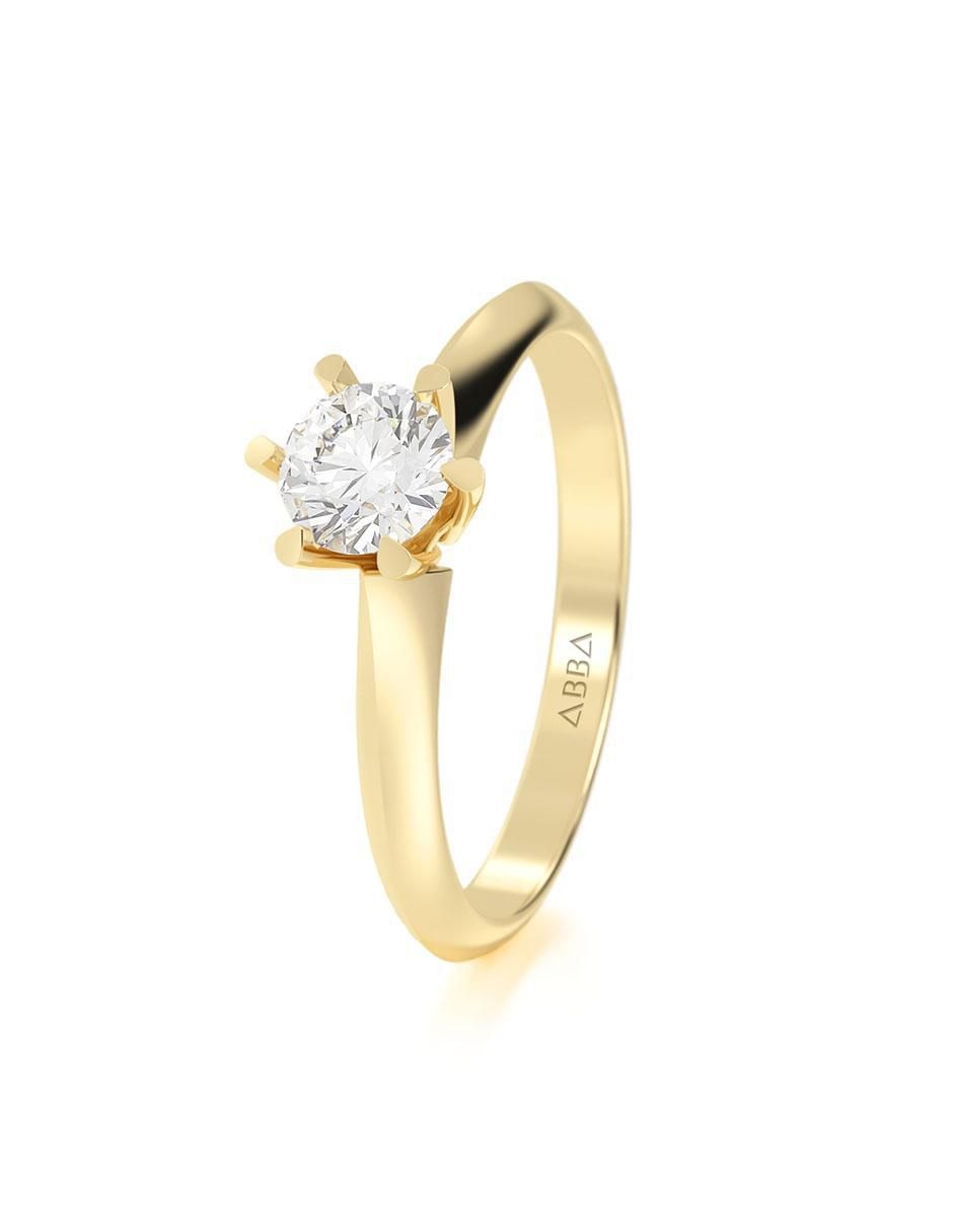 Anillo de compromiso "de" oro 14 k abba joyas no aplica moissanita