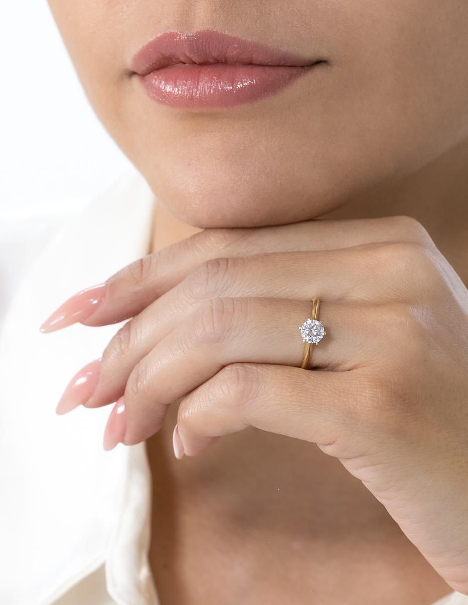 Anillo de compromiso "de" oro 14 k abba joyas no aplica moissanita
