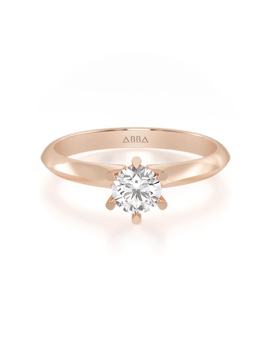 Anillo de compromiso de oro 14 k moissanita