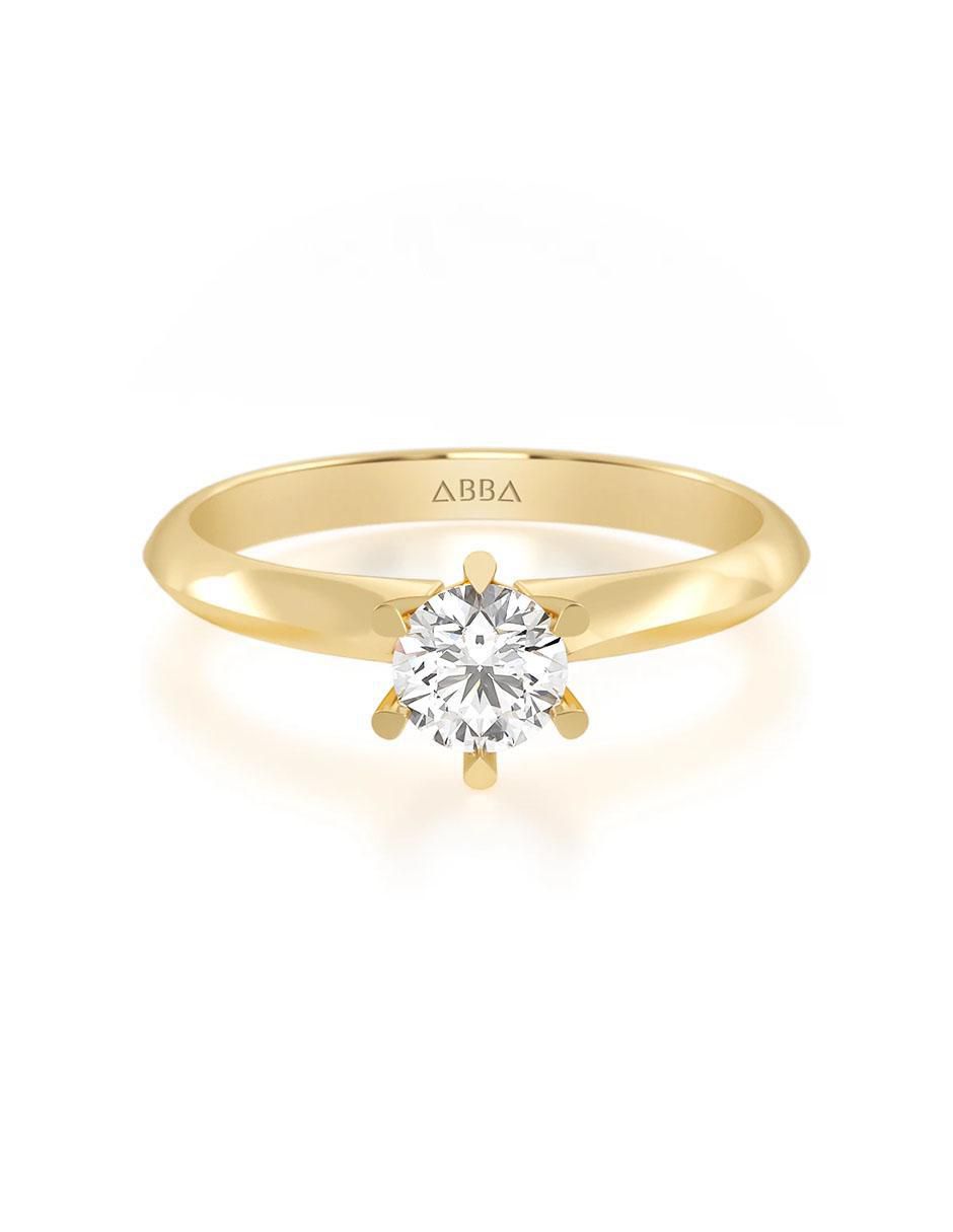Anillo de compromiso de oro 18 k moissanita