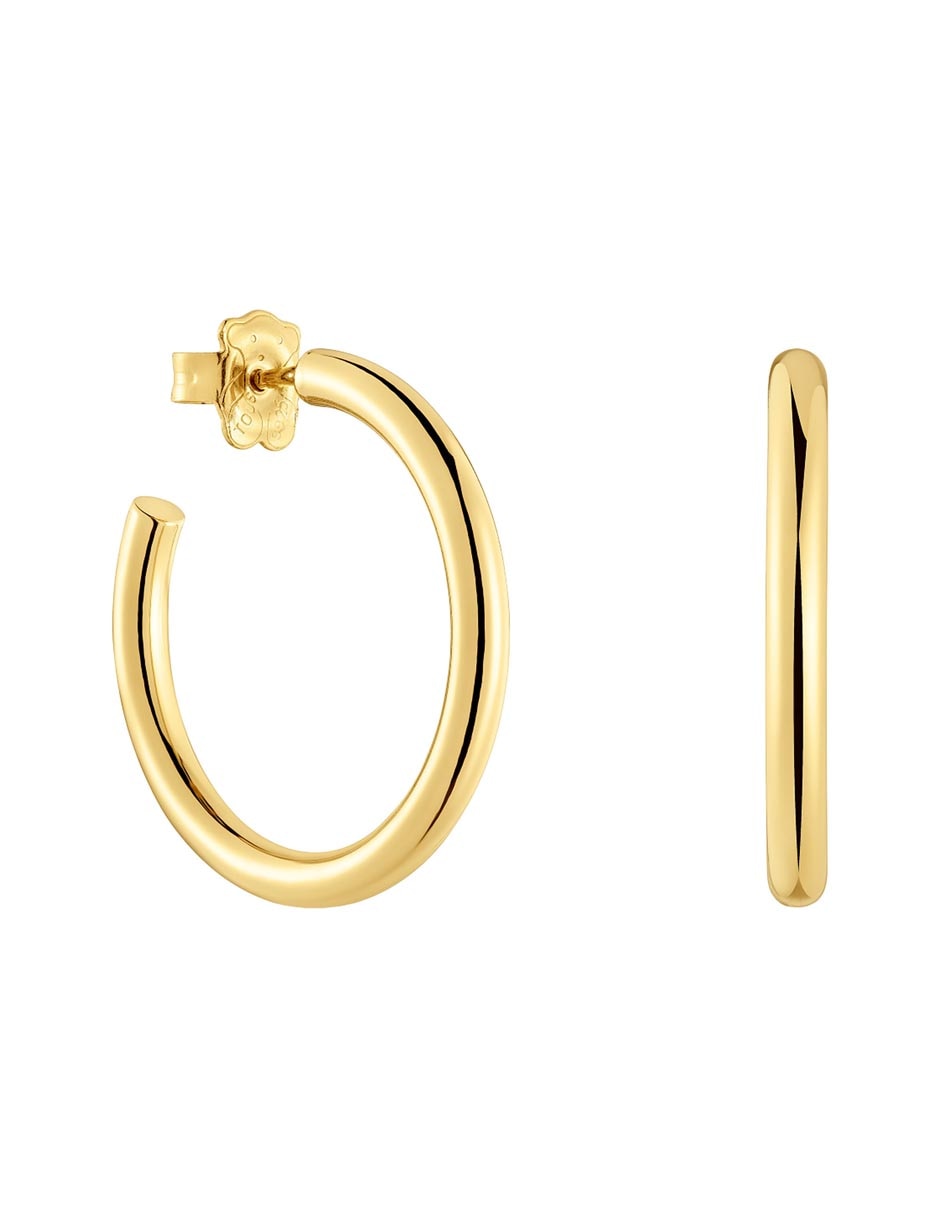 Aretes de aro de plata P 925 con acabado baño de oro Aretes de aro de plata P 925 con acabado baño de oro