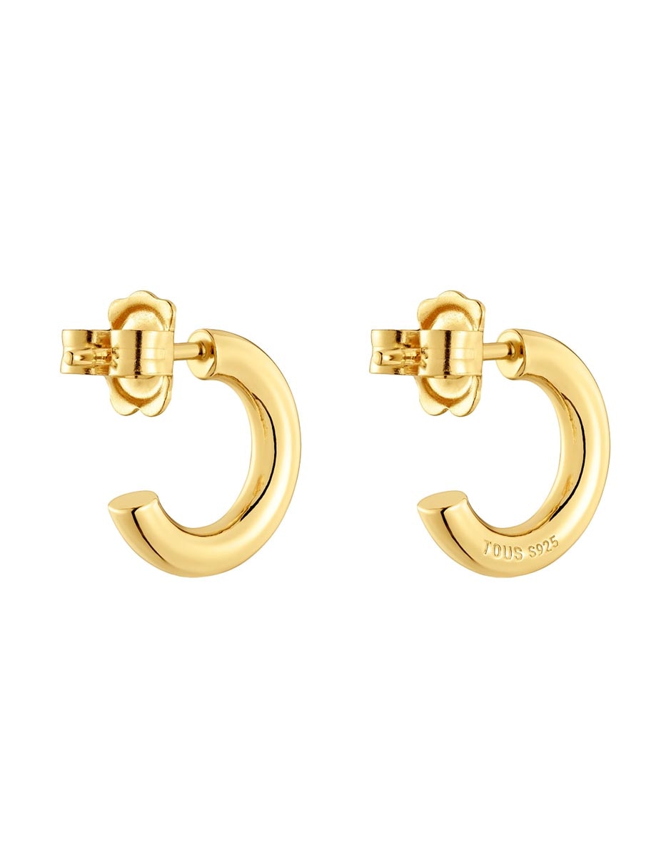 Aretes de aro de plata P 925 con acabado baño de oro 3