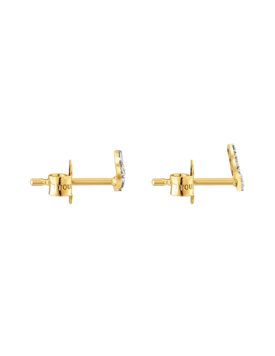 Aretes Les Classiques de oro con acabado pavé diamante 2