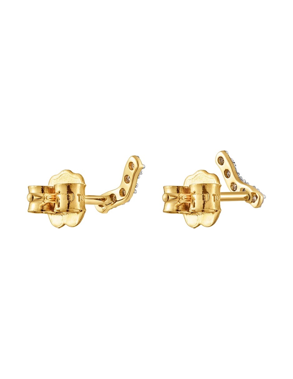 Aretes Les Classiques de oro con acabado pavé diamante 3