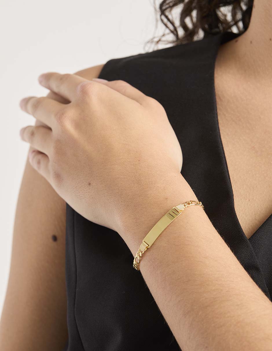 Esclava de oro amarillo 14 K con acabado pulido 3