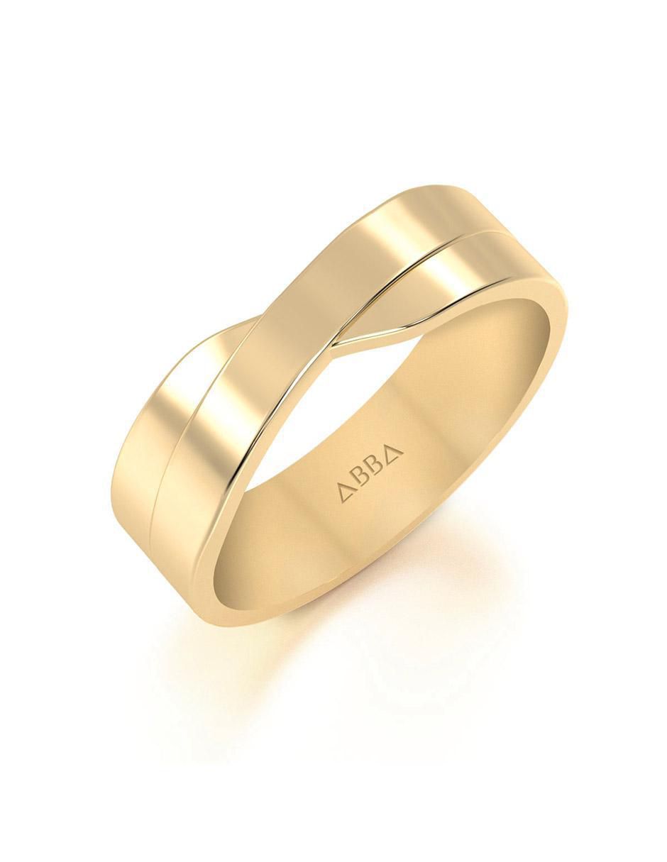 Argolla "de" oro 10 k abba joyas sin familia zirconia