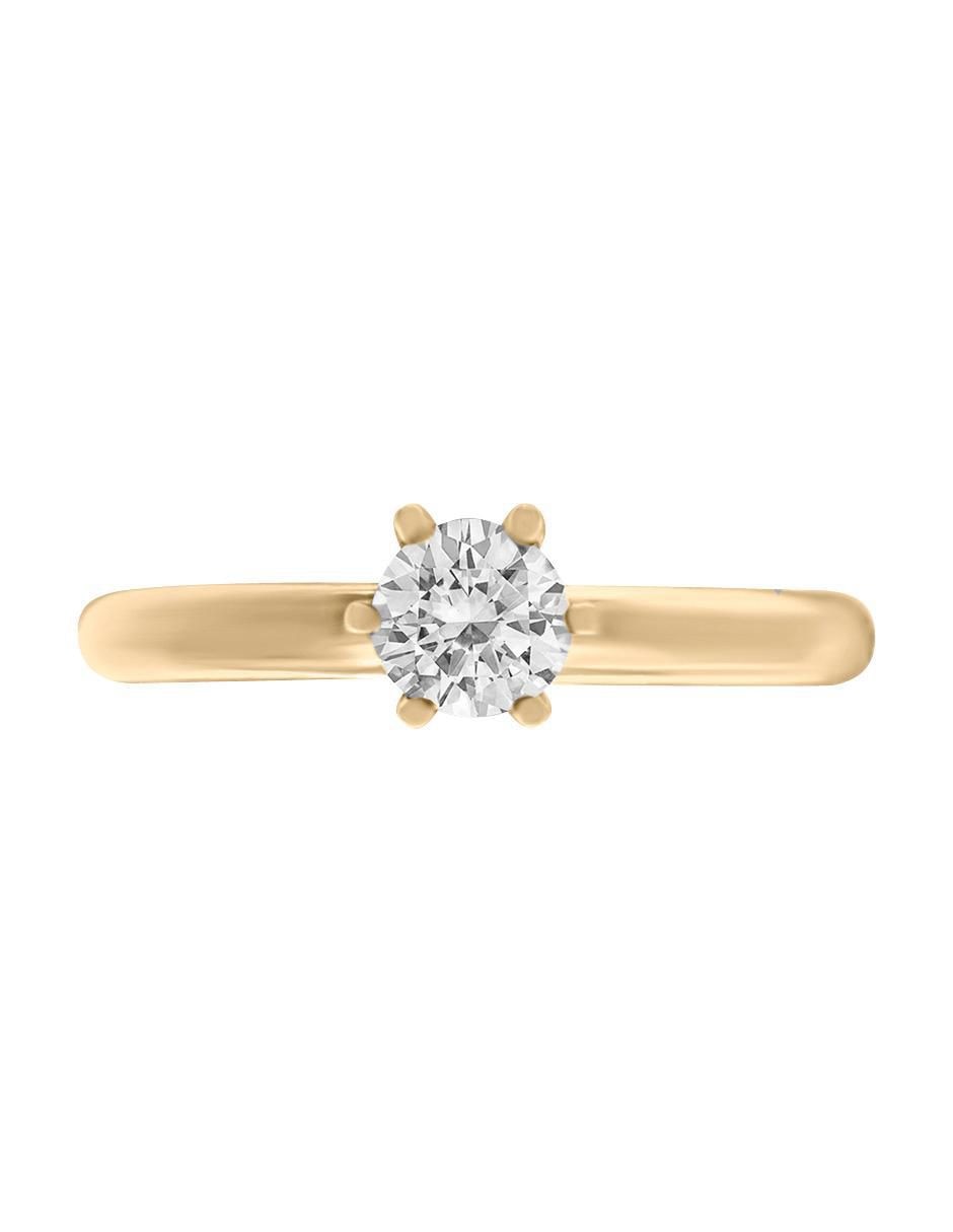 Solitario de oro 14 k Isabella diamante