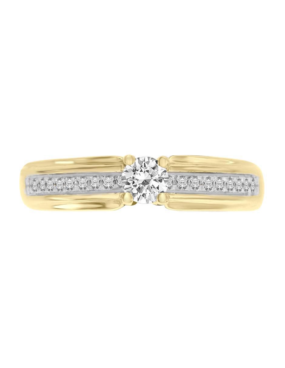 Solitario de oro 14 k Agnes diamante