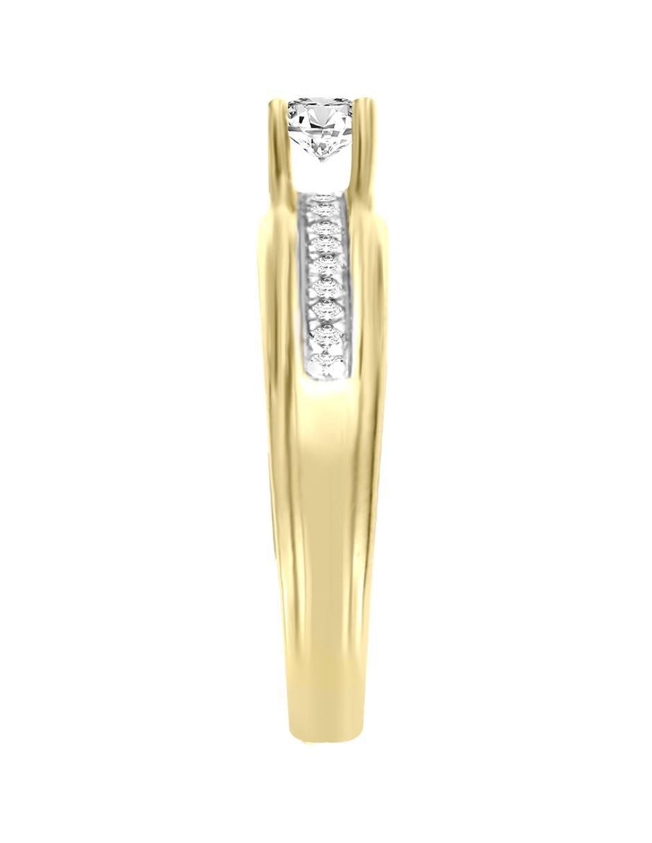 Solitario "de" oro 14 k klamore diamante