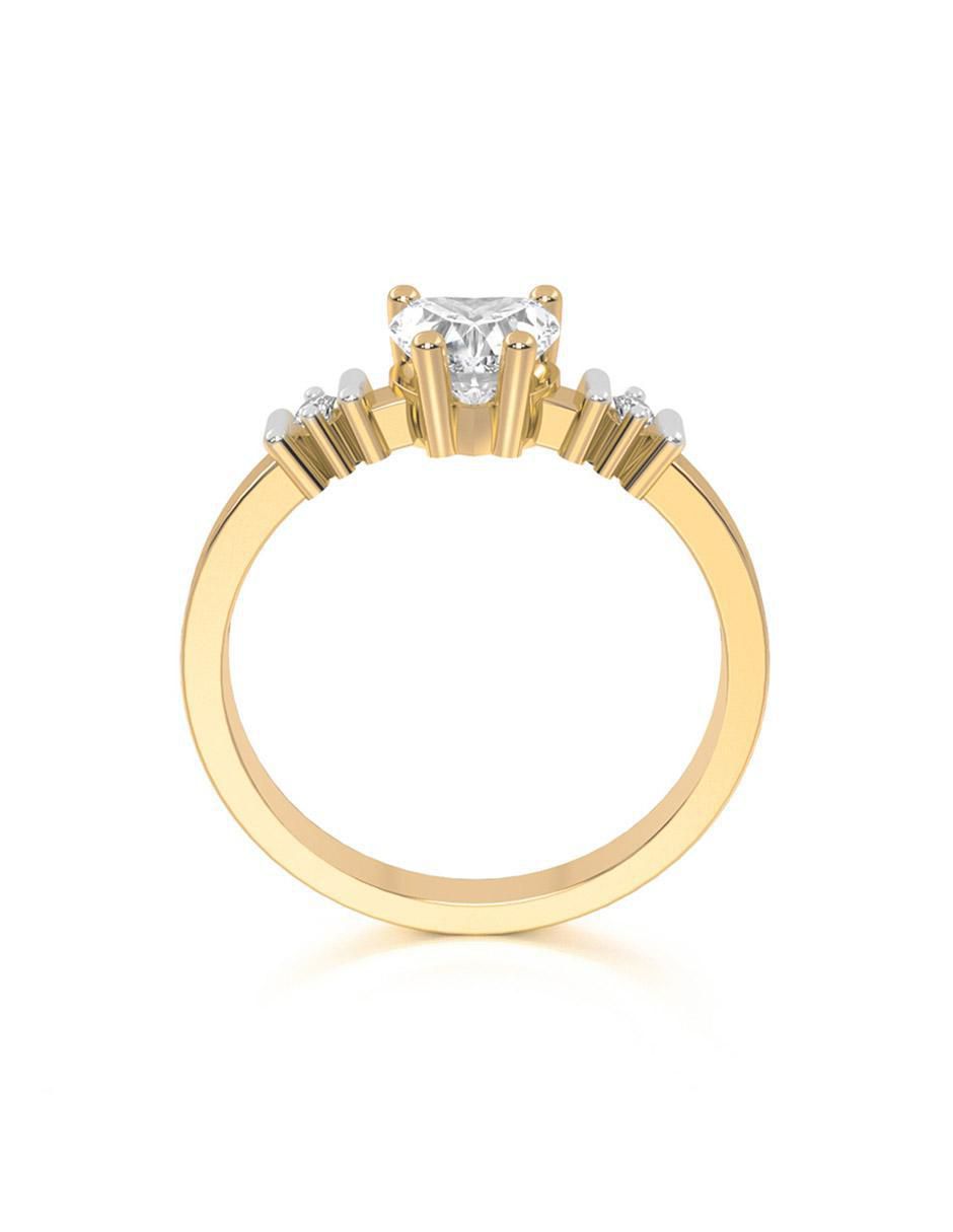 Anillo de compromiso "de" oro 10 k abba joyas sin familia zirconia