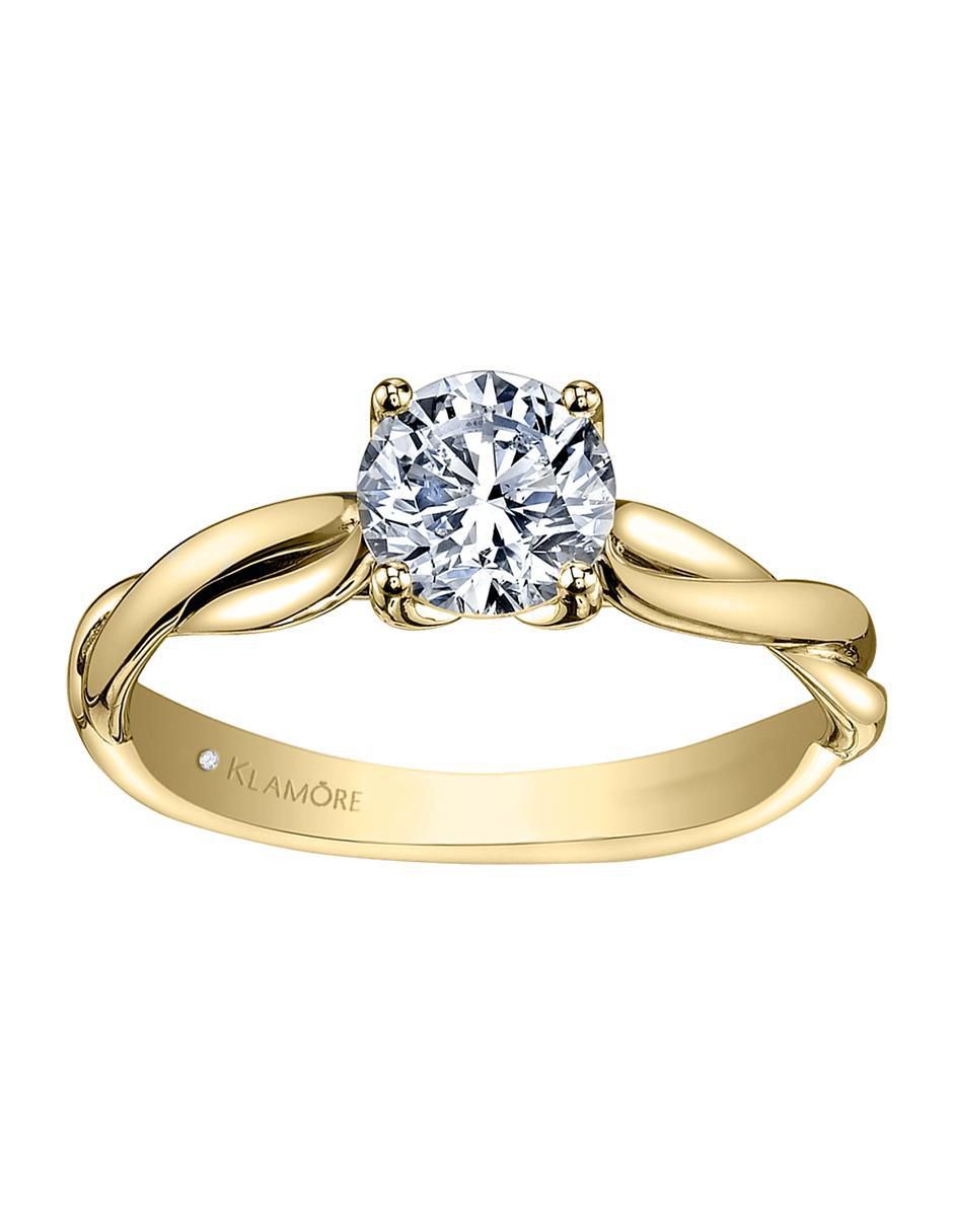 Solitario de oro 14 k Aileen diamante