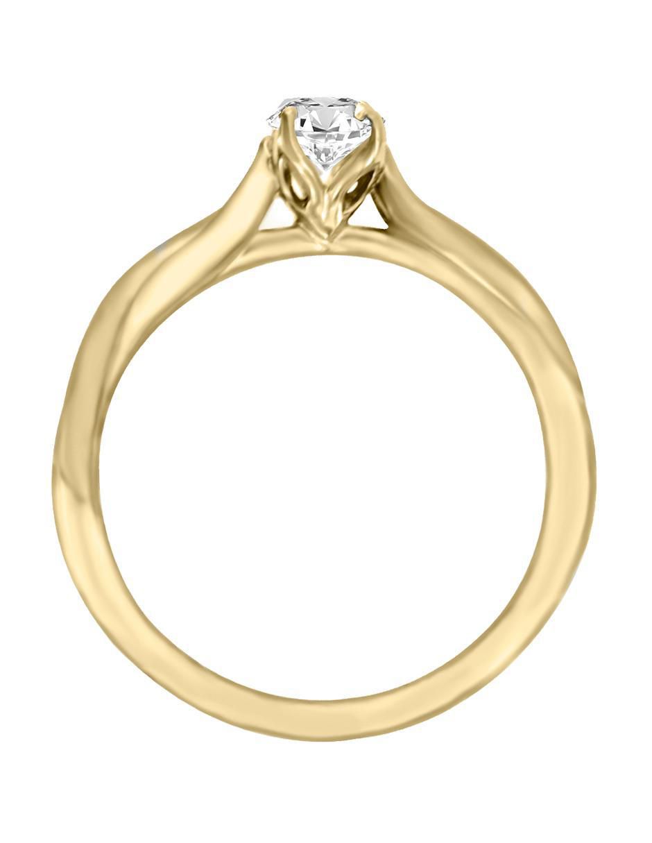Solitario "de" oro 14 k klamore diamante