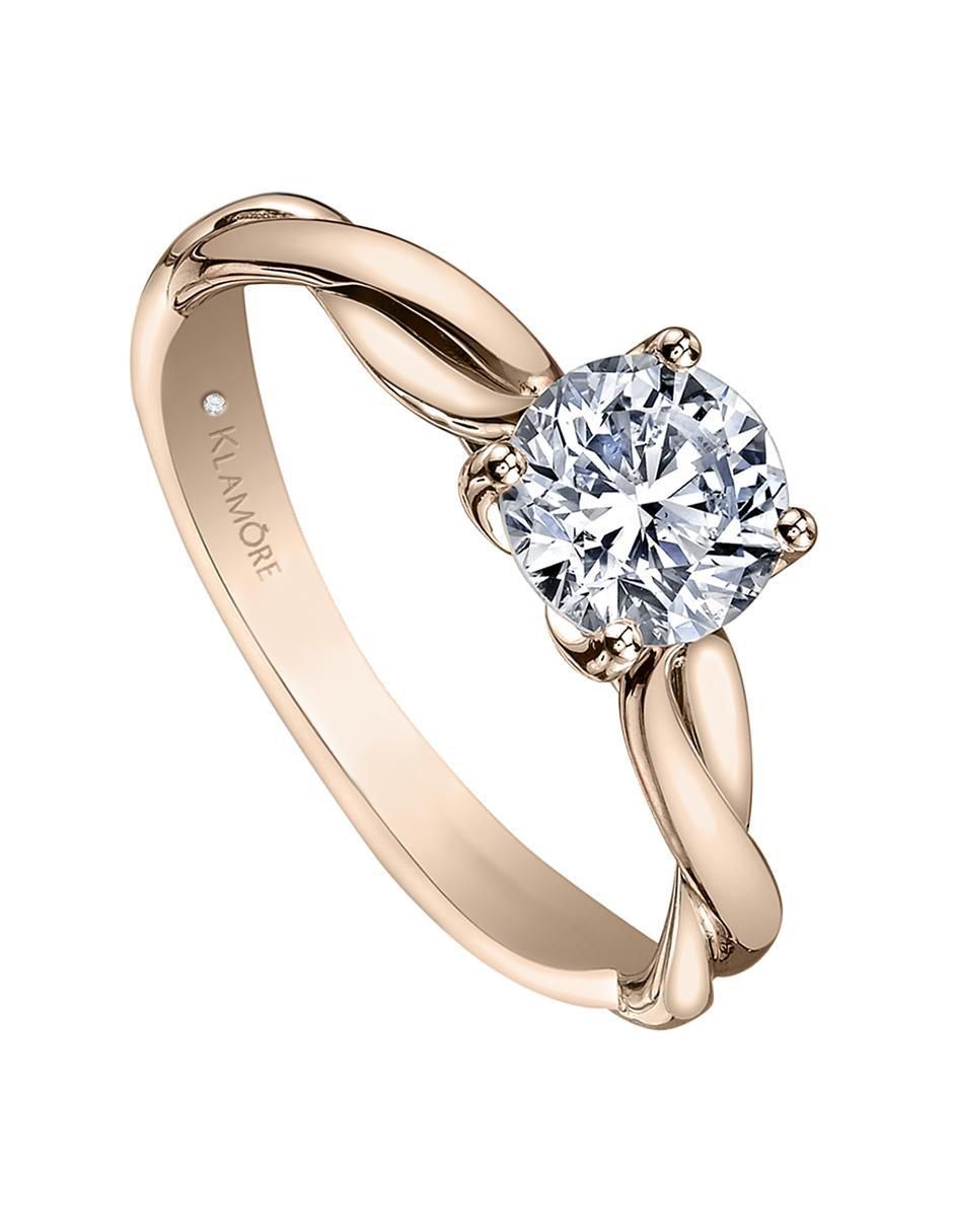 Solitario de oro 14 k Aileen diamante 3