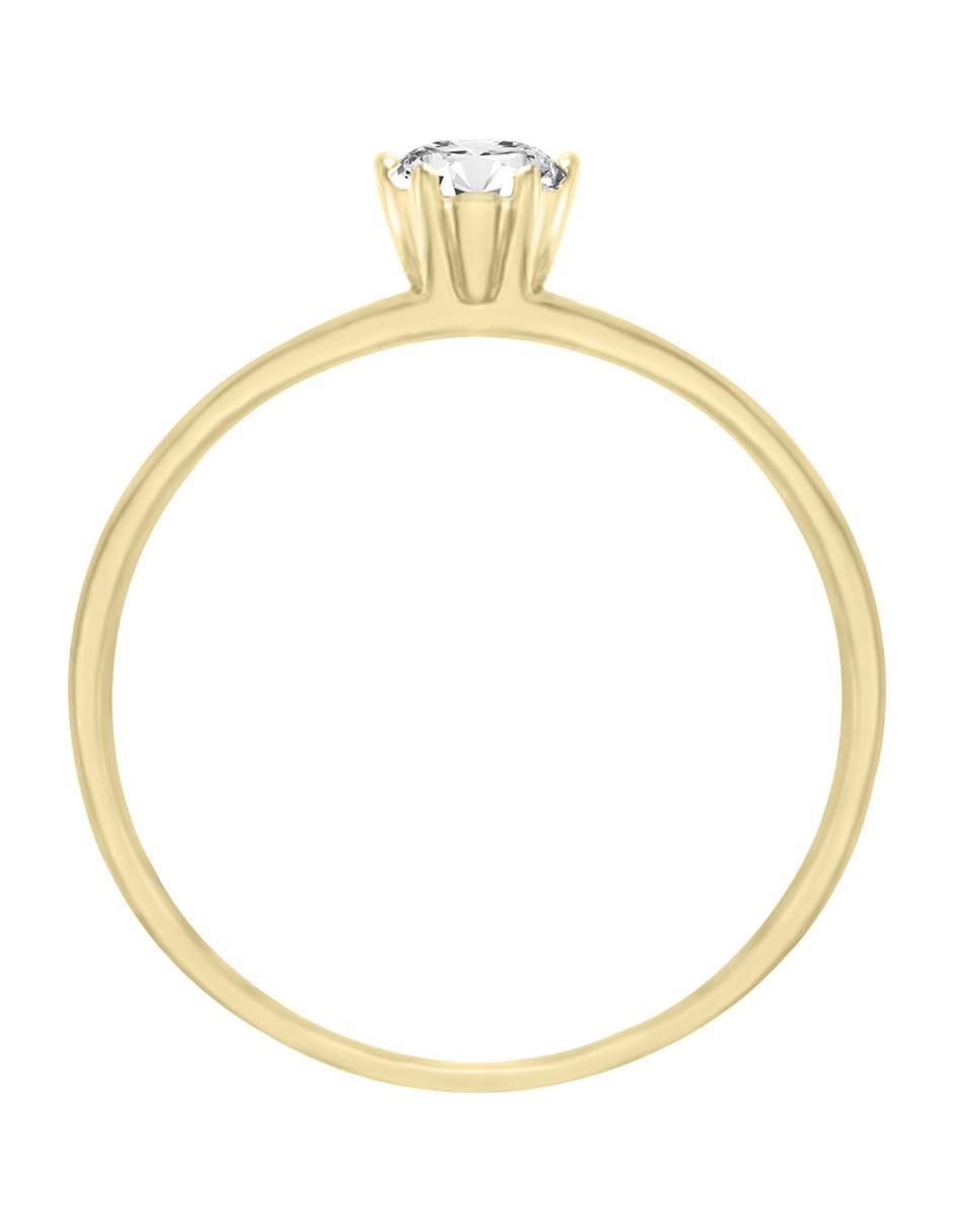 Solitario "de" oro 14 k klamore diamante
