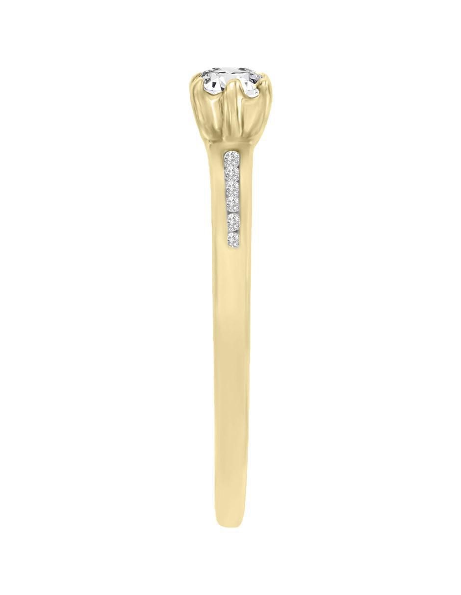 Solitario "de" oro 14 k klamore diamante