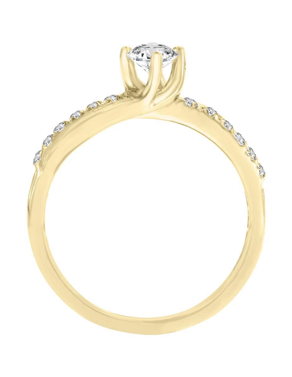 Solitario "de" oro 14 k klamore diamante
