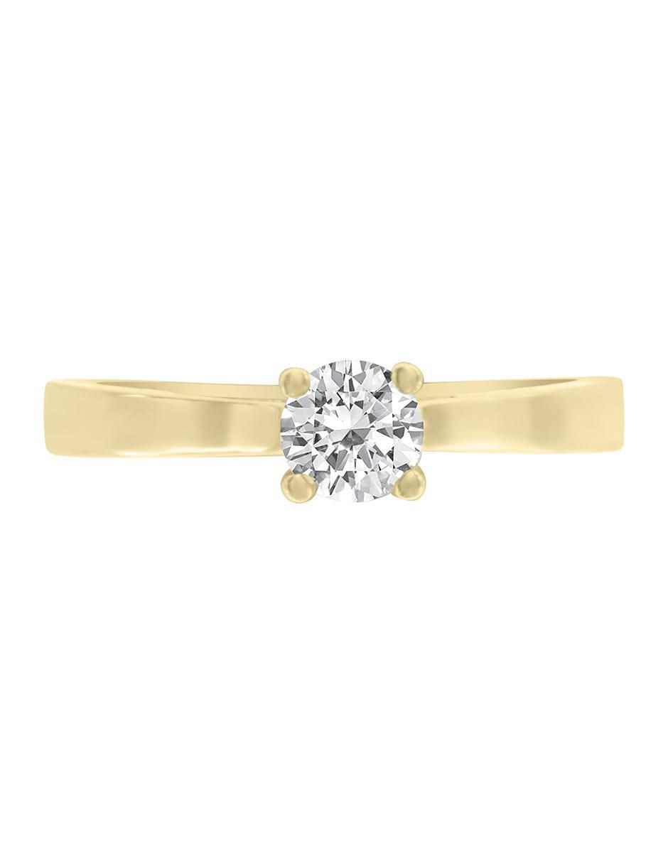 Solitario de oro 14 k Carla diamante
