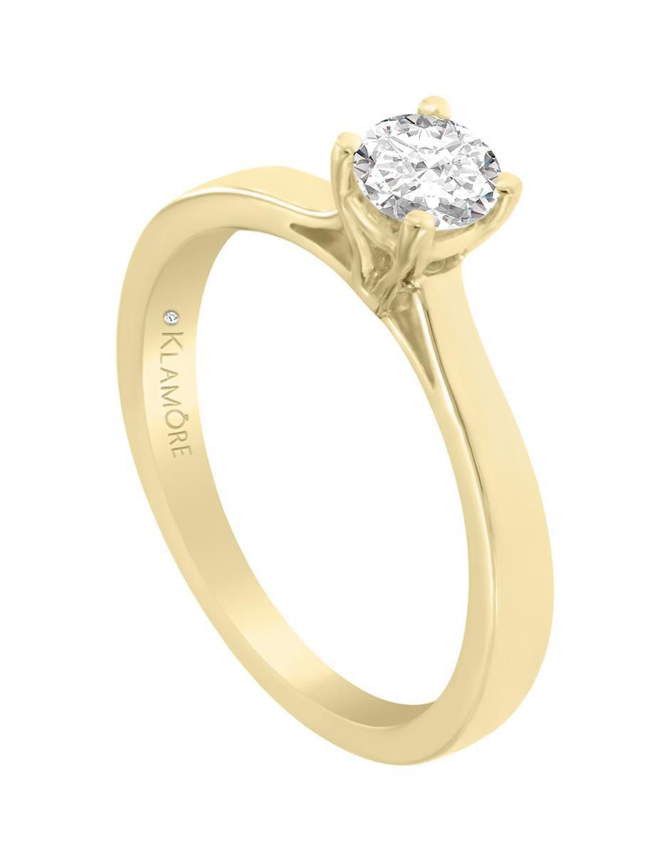 Solitario de oro 14 k Carla diamante 3