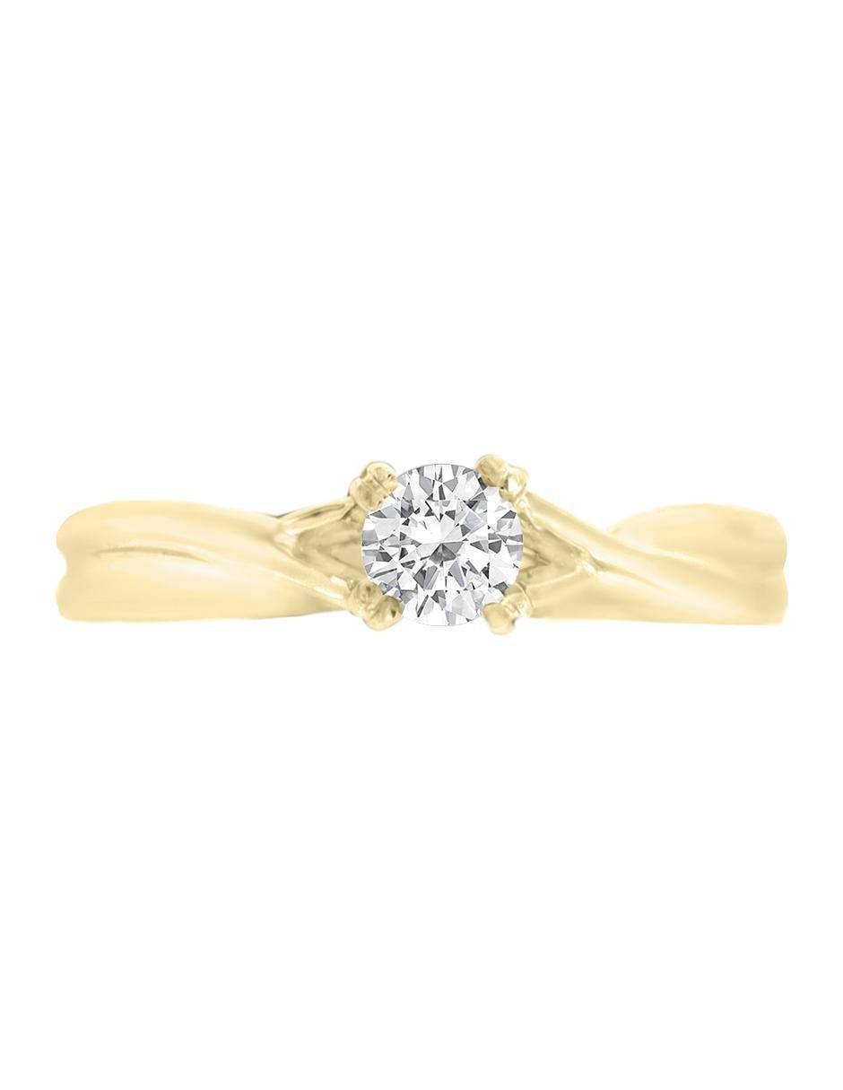 Solitario de oro 14 k Marcela diamante