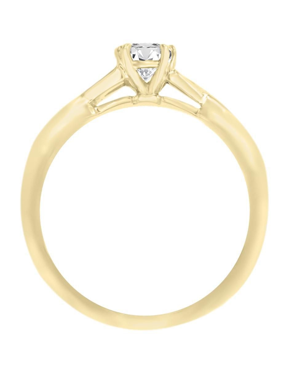 Solitario "de" oro 14 k klamore diamante