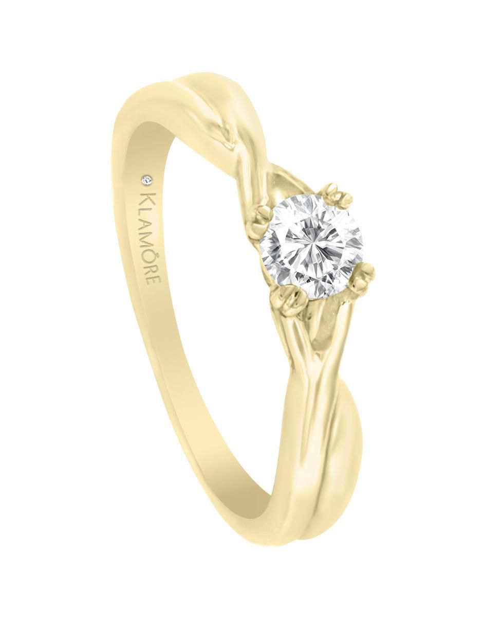 Solitario "de" oro 14 k klamore diamante