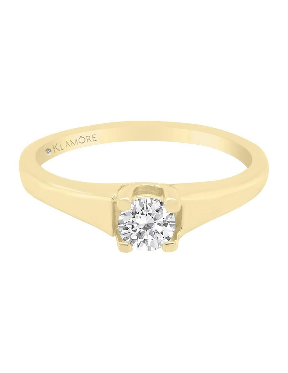 Solitario de oro 14 k Diana diamante