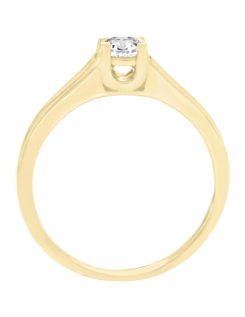Solitario "de" oro 14 k klamore diamante