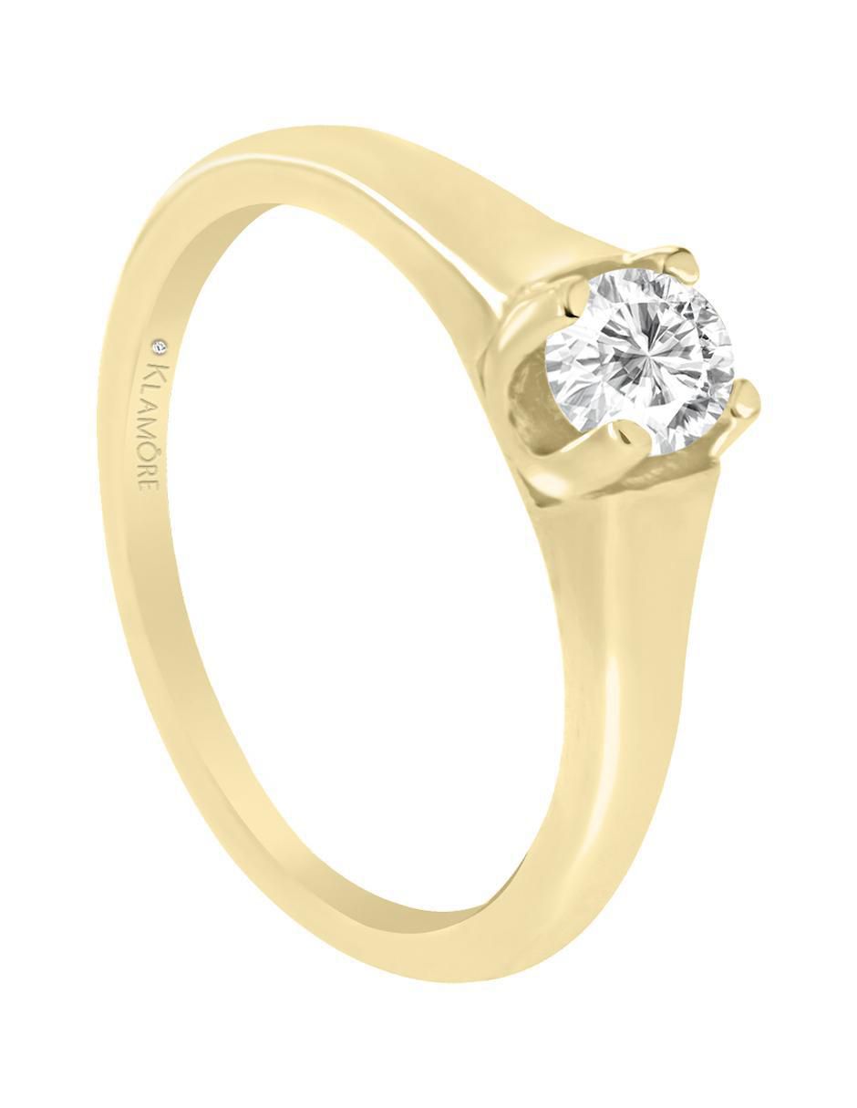 Solitario "de" oro 14 k klamore diamante
