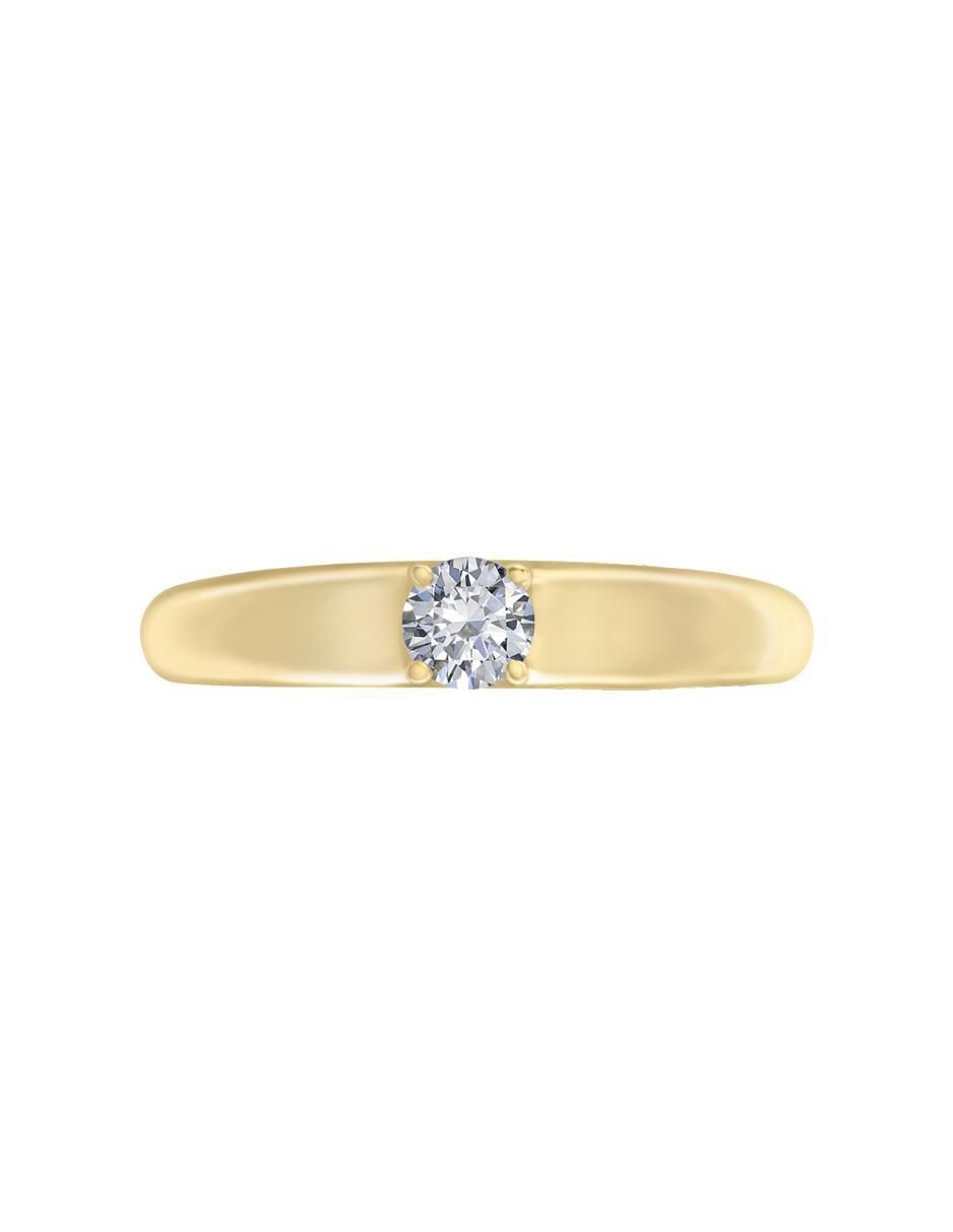 Solitario de oro 14 k Azul diamante