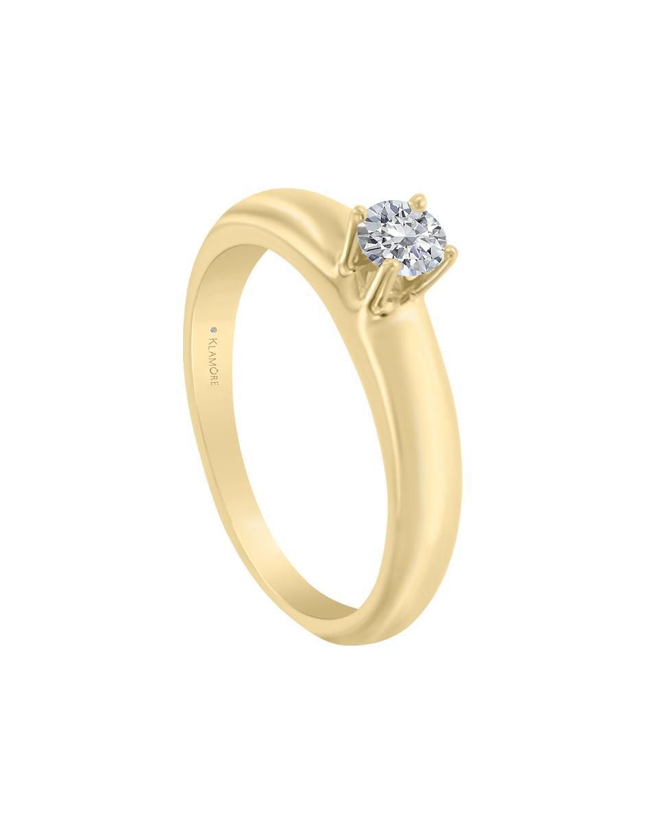 Solitario "de" oro 14 k klamore diamante
