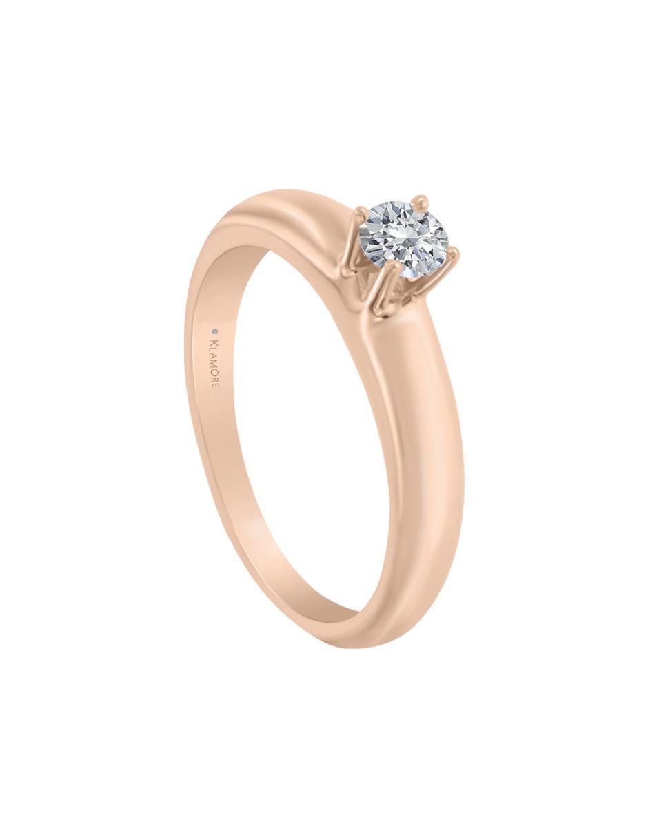 Solitario de oro 14 k Azul diamante 2