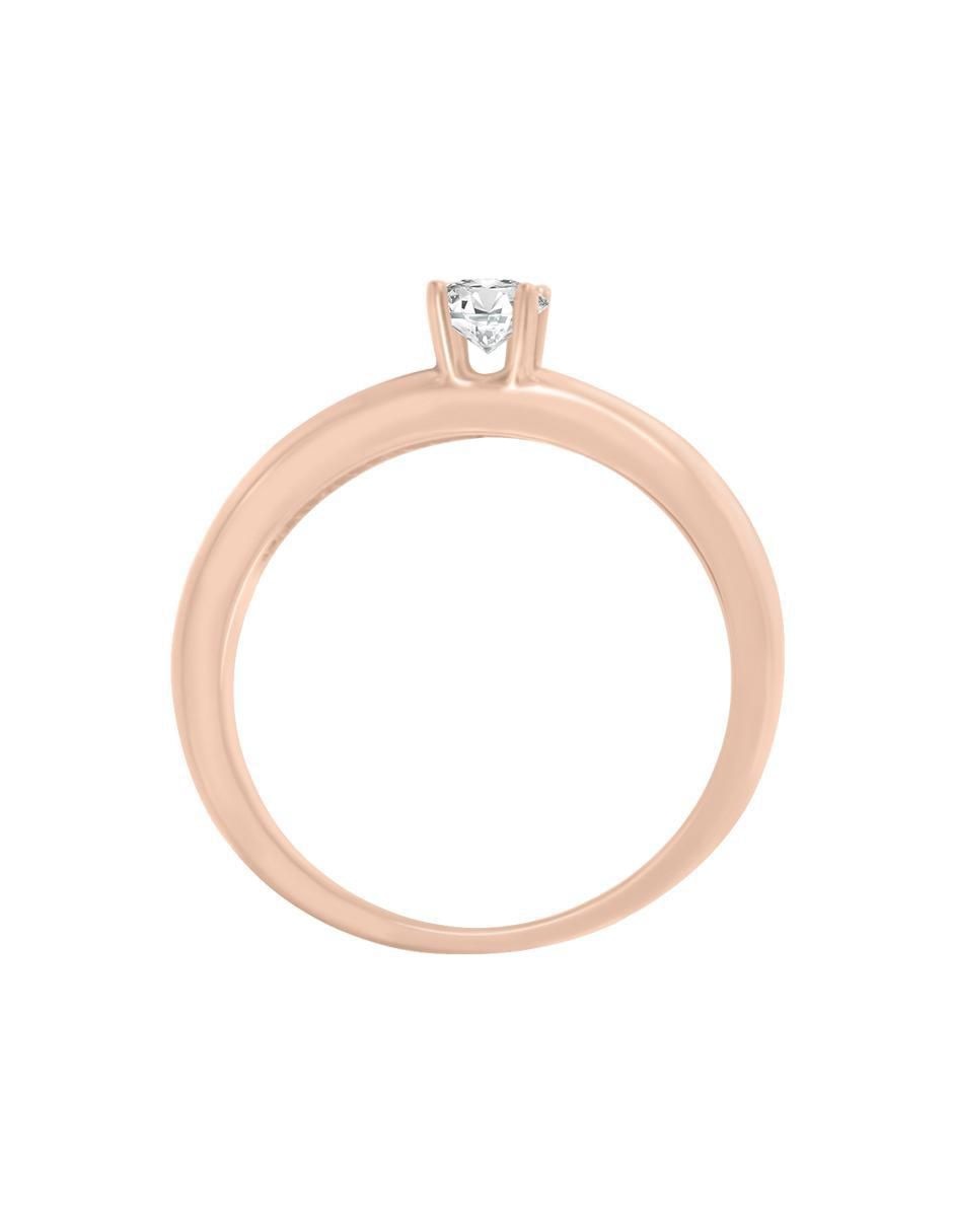 Solitario de oro 14 k Azul diamante 4
