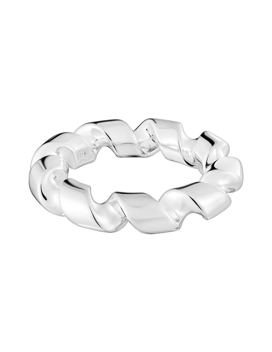 Anillo Twisted P 925 de plata brillante