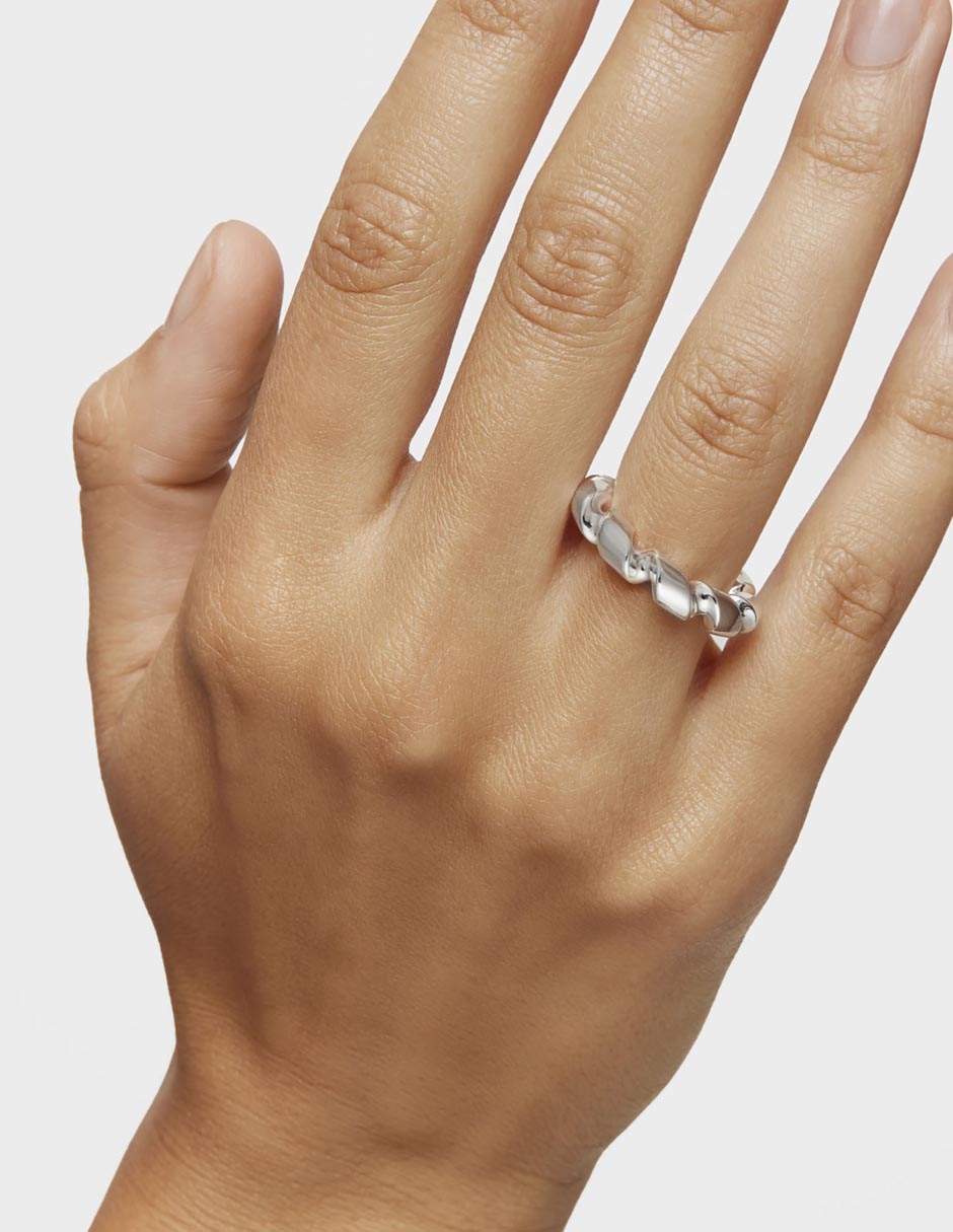 Anillo Twisted P 925 de plata brillante 5