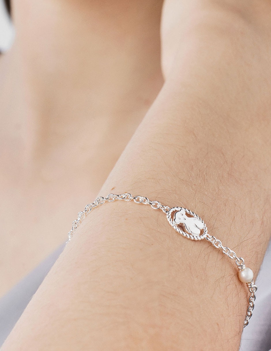 Pulsera de plata P 925 Camee con acabado liso 4